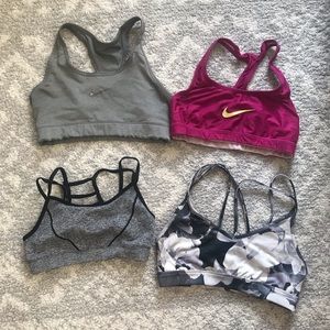 4 medium/low support sports bras
